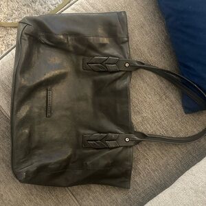 Black Leather Tote Bag
